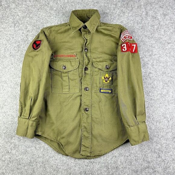 VTG BSA Boy Scouts of America Uniform Shirt Sanforized Boys 12 Regular 50s 60s* - Picture 2 of 13